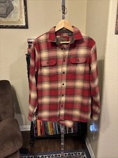 Orvis Men s Heavyweight Flannel Shirt 2 Front Pockets Button Up Size M