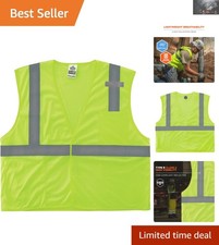 GloWear Economy Hi-Vis Reflective Vest - Durable Polyester Mesh, Utility Pocket