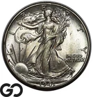 1941 Walking Liberty Half Dollar, Lustrous Solid Gem BU++