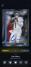 TOPPS NFL COLLECT DIGITAL CHROME LEGENDARY CAM WARD BLACK AUTO /10