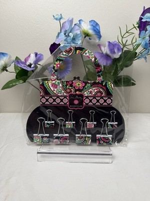 Vera Bradley Petal Paisley Binder Clips Retired 8 Piece NWT