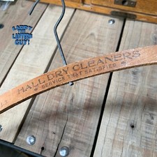 Vintage Wooden Clothes Hanger Advertising "HALL DRY" Cleaners Bell CA
