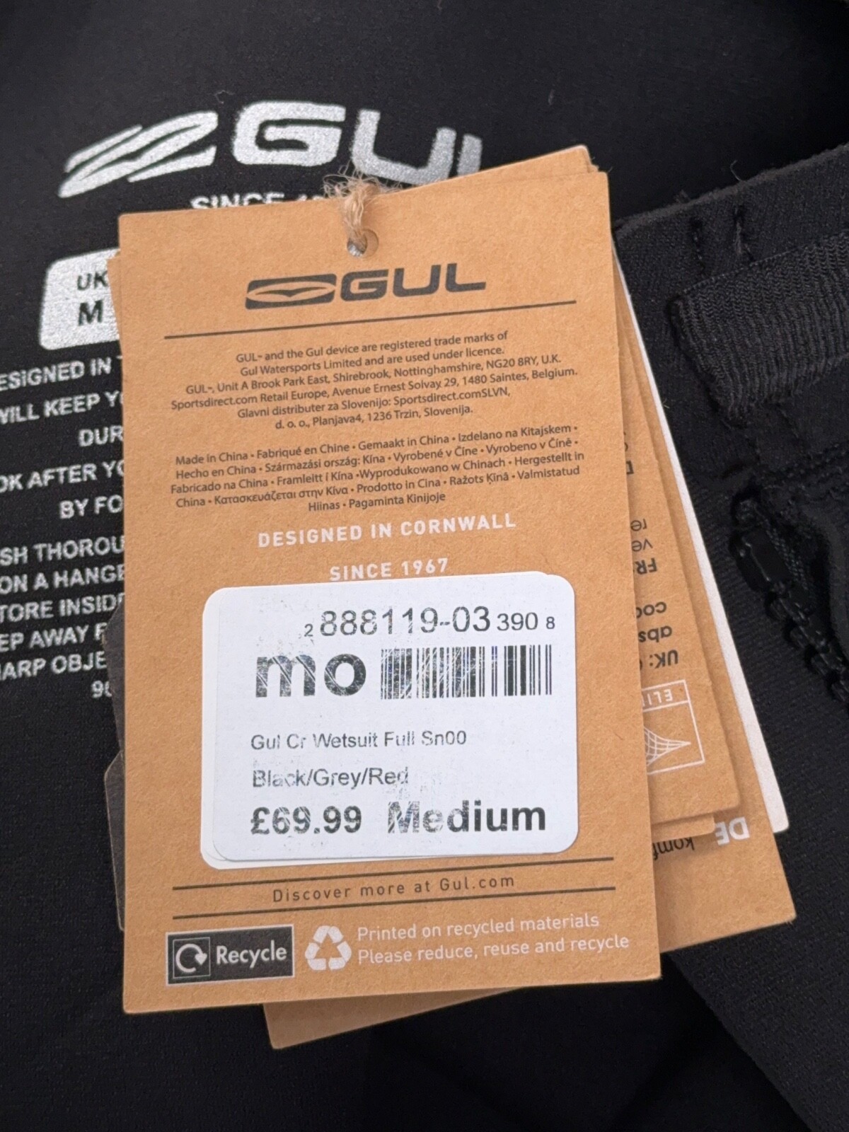 Gul Contour Full Wetsuit Mens, Mens Full Length Wetsuit UK Size Medium