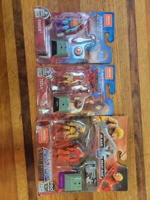 3 LOT He-Man vs Beast, Teela, Faker Man Mega Construx MOTU Figures Set New