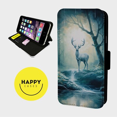 MAGISCHES HIRSCHGEWEIH - Kunstleder Klapp Handy Hülle Cover - iPhone/Samsung