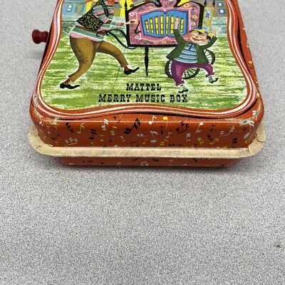 1950s Vintage Mattel Merry Music Box Windup Monkey Organ
