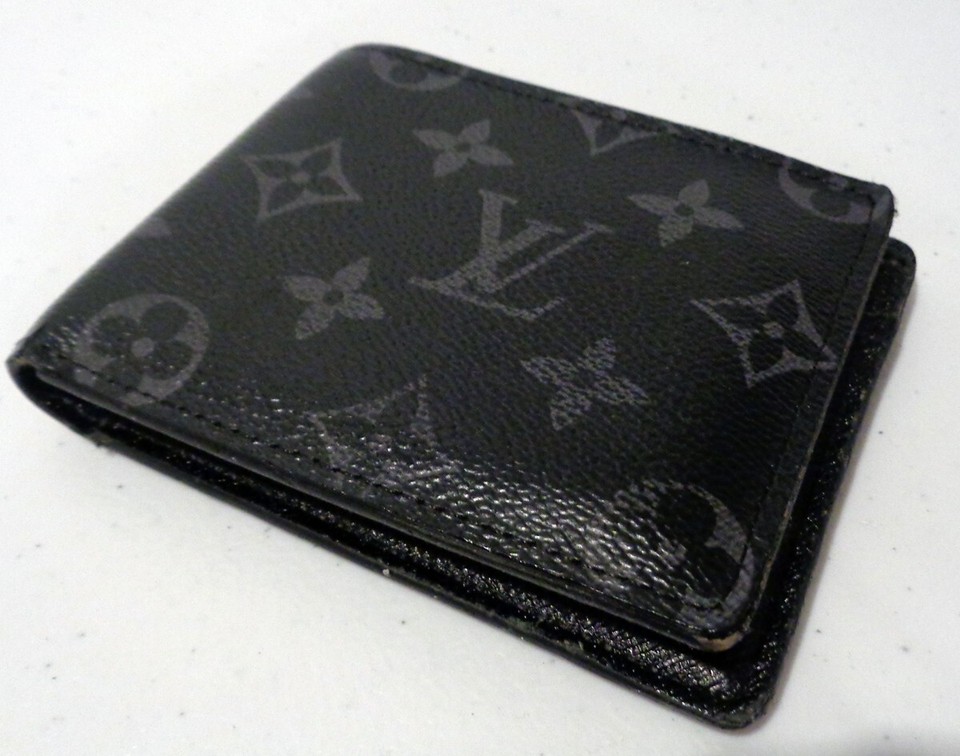 Louis Vuitton Mens Wallet Black with Cloth Case 100 Authentic eBay