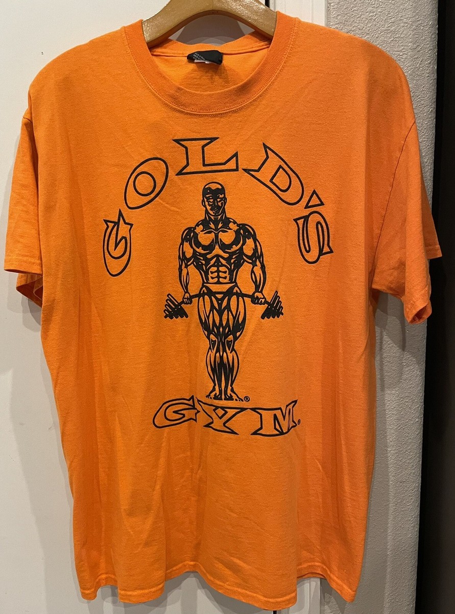 VTG Golds Gym T-shirt Orange Made In USA Men's Large | eBay