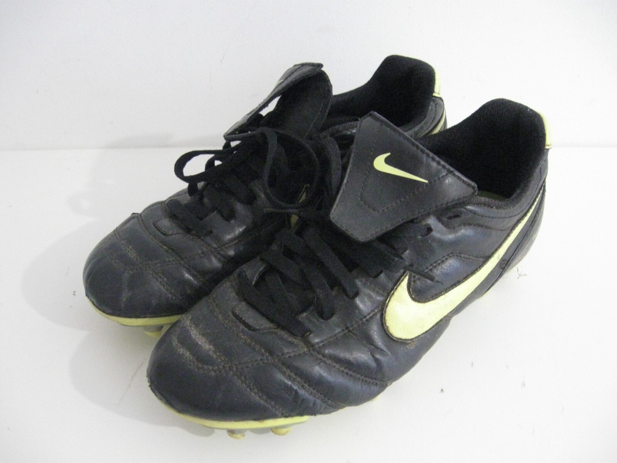 NIKE TIEMPO AIR ZOOM LEGEND BLACK YELLOW BOOTS SIZE USED
