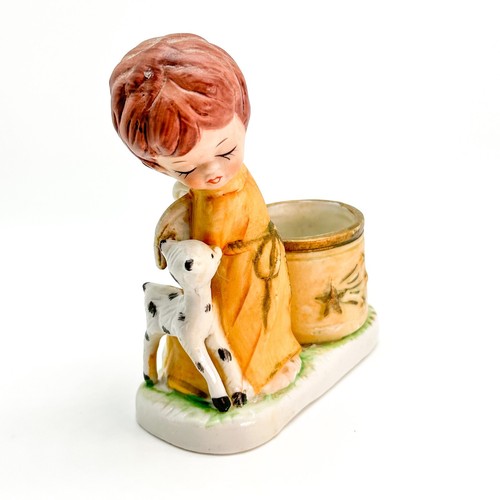 Jasco Angel Lamb Candleholder Christmas Luvkins 1978 Vintage Ceramic Votive - Picture 6 of 10