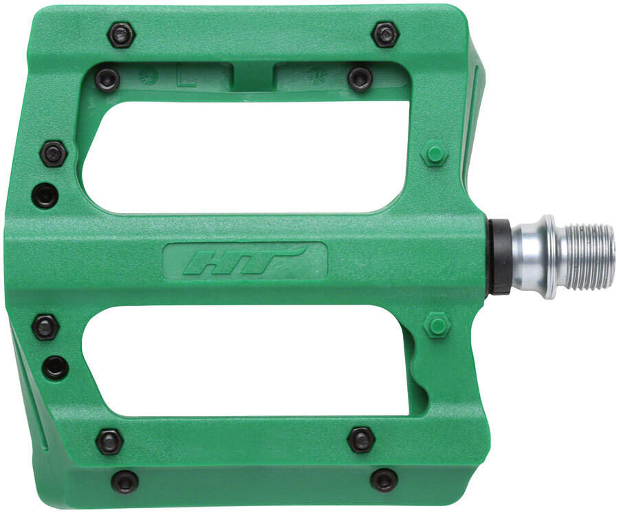 Педали HT Components PA12A - Платформа, Композитные, 9/16, Зеленые