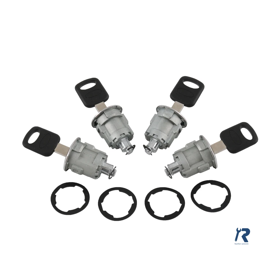 4 puertas cerradura cilindros y juntas con 4 llaves para Ford Econoline Van 1997-2020 Foto 3 de 4