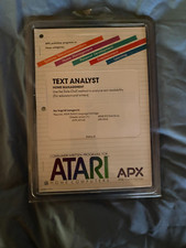 Text Analyst APX-20142 Atari 800/400/XE/XL 810 Disk Drive w/manual Plastic Cover