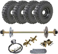 29" Rear Axle Kit Assembly 6" Wheels Brake Hub for Go Kart Quad Trike E-bike