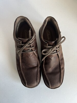 Size 11M Clarks Brown Leather Lace Up Men display picture 3