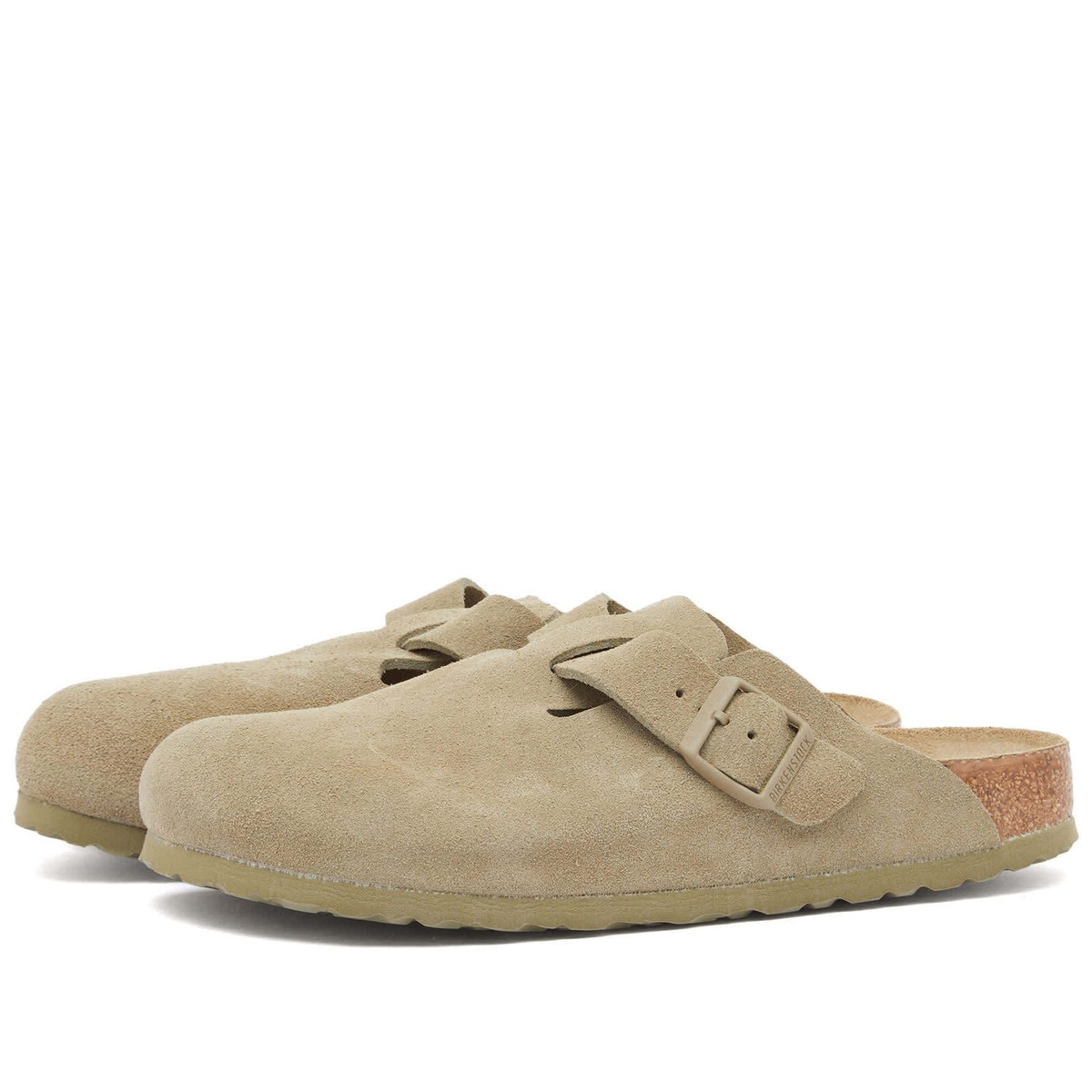 Birkenstock Boston Suede Faded Khaki 1025844 clog sandal