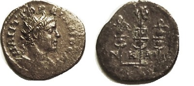 Ancient Rome ca AD 238-44 Gordian III Nikaia,Æ20, Radiate hd r/Aquila/standards