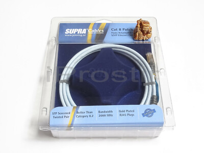 SUPRA CAT 8 STP PATCH FRHF BLUE 2M Patch Network Cable RJ45 LAN Ethernet HD 4K