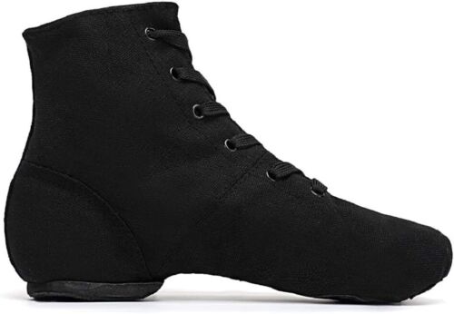 Smithmelody Canvas Jazz Dancing Sneakers Ballet Dance 2 Little Kid, Black - Picture 2 of 7