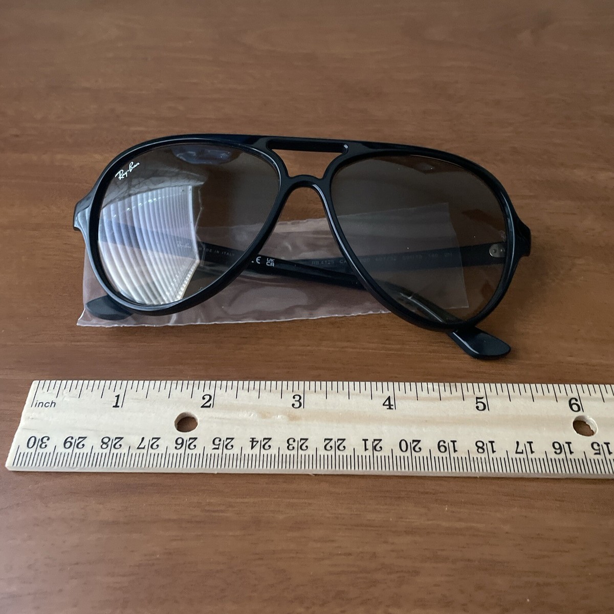 Ray-Ban Black Aviator Sunglasses RB 4125 CATS 5000 NWOT 24927_710_A6-0.jpg main image 3