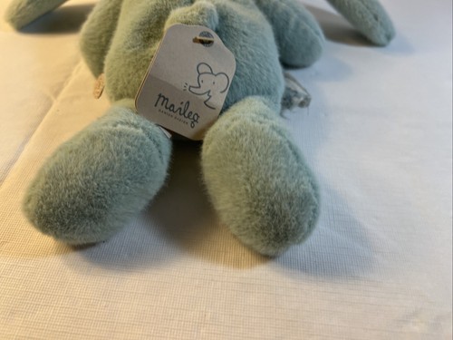 Maileg Bunny Plush Small Mint Super Soft 10” Floral Bow Tie Danish Design w/ Tag - Picture 15 of 24