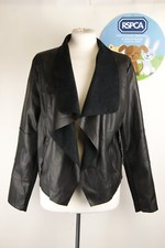 Bagatelle Black Faux Leather Pu Drape Jacket Size L
