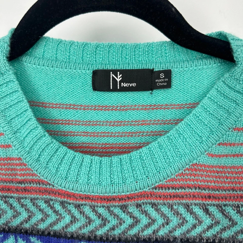 Neve Suéter Talla Pequeña Colorido Lana de Cordero Merino Angora Jersey Esquí Nieve Foto 4 de 4