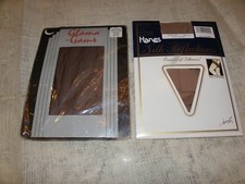 VINTAGE LOT STOCKINGS NEW IN PKG. THIGH HIGH GLAMA GAMS HANES BLACK BEIGE