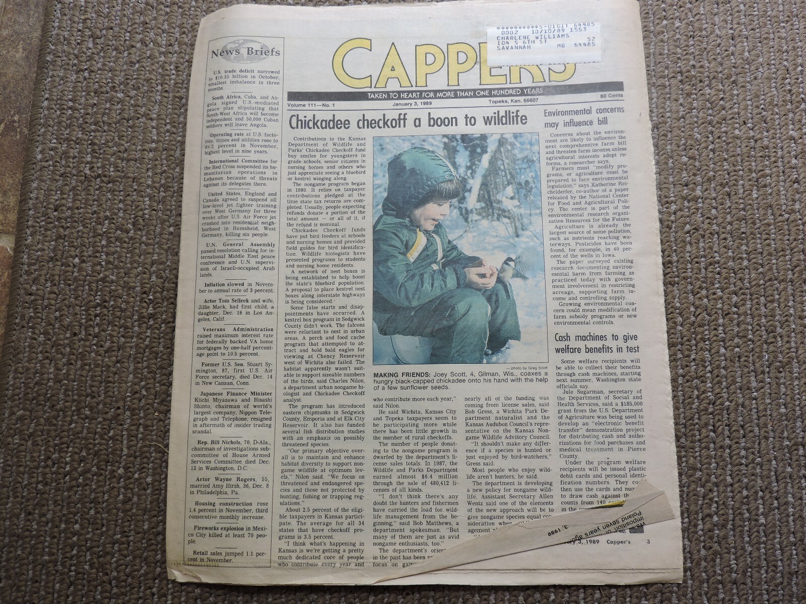 Capper's Newspaper (Topeka, Kansas) Volume 111, No. 1 (January 3