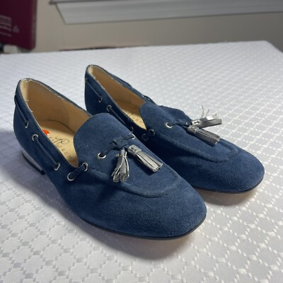 Ivanka Trump Nandy Flats Suede Leather 5.5M Blue Loafers Shoes Dress Heels