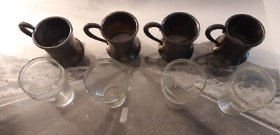 4 Antique 1920's Coca Cola Glass Metal Holders with Vintage Mini Coke  Glasses | eBay