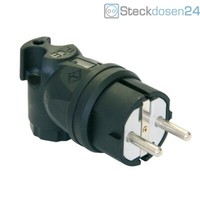 Pce 05811-S Gummi Winkelstecker 16A 2P+E Schwarz IP44