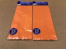 New Amscam Party Bags - Orange, Lot Of 2 Packages Of 25 Bags
