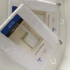 2 NEW Sheer Voile Window Curtain Panels 59in W x 84in L White