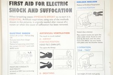 Retro First Aid for Electric Shock & Suffocation posters 1991 x 2 