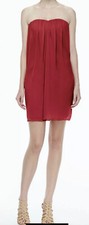 Alice & Olivia Mini Jazz Strapless Chiffon Red Dress, Size 0