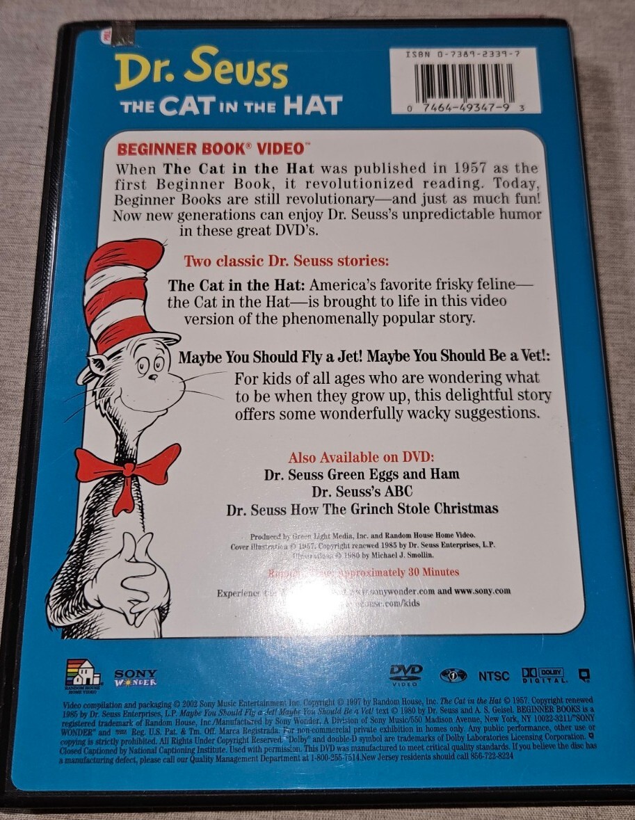 Dr. Seuss - The Cat in the Hat (DVD) NEW Without Factory Seal | eBay