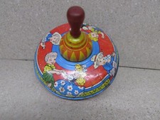 VINTAGE OHIO ART DANCING CHILDREN BOY GIRL METAL TIN SPINNING TOP TOY