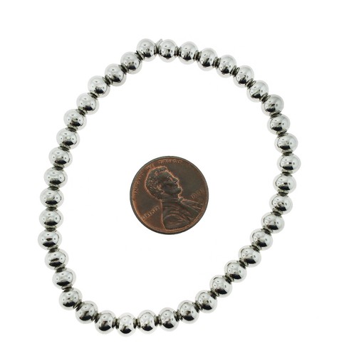 Stainless Steel Stretch Cord Bracelet With Spacer Beads - 1 Bracelet - N597 - Picture 4 of 4