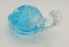 Vintage MURANO Art Glass TURTLE Sculpture Turquoise Blue