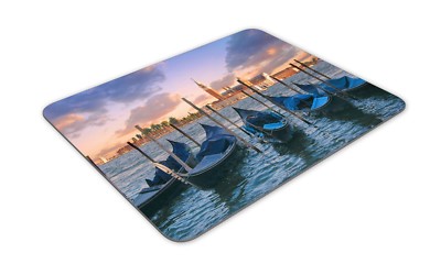 Tappetino Mouse Pad Canale Di Venezia Con Gondole, 19,6x23,5x0,3 Cm, Morbido E Portatile, Resistente Ai Graffi, Idea Regalo Italia