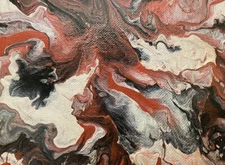 OOAK Fluid Abstract Painting Wall Art On 10”x10” Framed Canvas Signed