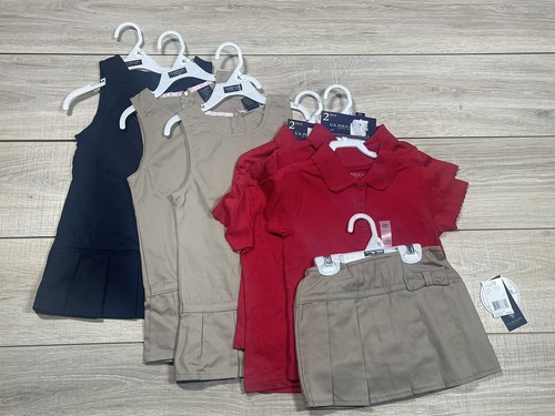 8pc. U.S. Polo Assn. Jumper Dresses Scooter Polo Shirts Size 4T Navy Khaki Red
