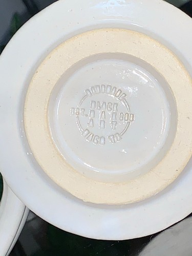 ¡¡Cerámica artística de roble negro!! ¡Tazas gemelas hoja blanca cremosa! ¡Único y RARO! ¡Juego de 2! - Imagen 7 de 9