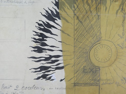 DISEGNO ANTICO BOZZETTO PUBBLICITARIO FATTO A MANO FRANCIA NZ2 - Picture 3 of 12