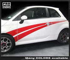Fiat 500 Rally Double Side Stripes Decals 2007 2008 2009 2010 2011 Pro Motor