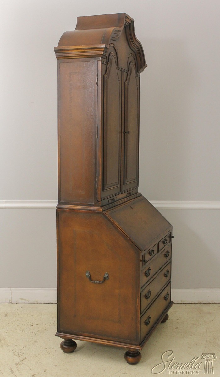 58440EC: THEODORE ALEXANDER Leather Wrapped Secretary Desk