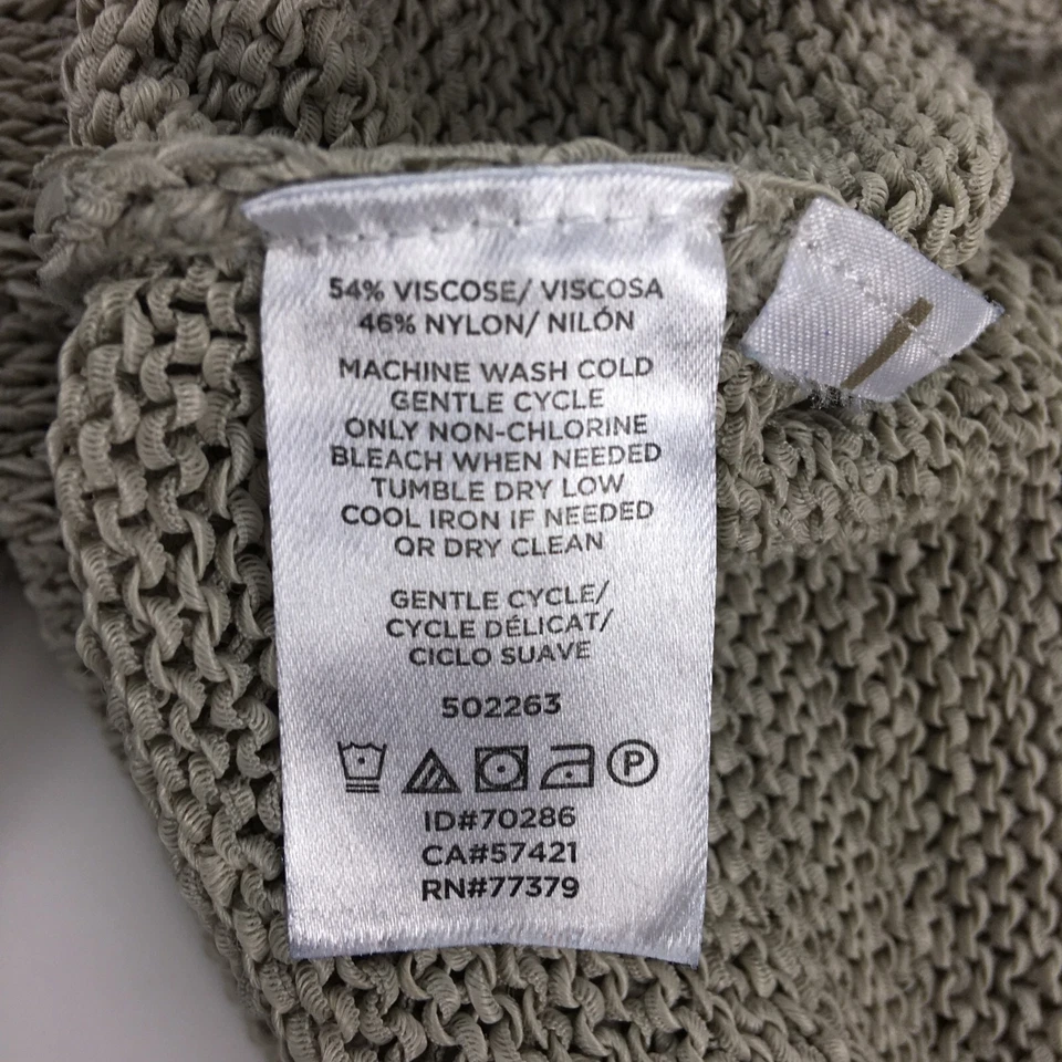 Suéter Ann Taylor Mujer Pequeño Bronceado Manga Larga Tejido Abierto Viscosa Ligero Foto 4 de 4