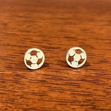 Stainless Steel Soccer Ball Stud Earrings