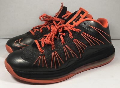 Nike Air Max Men s Sz 8.5 LeBron 10 X Shoes Low Black Total Crimson 579765-001